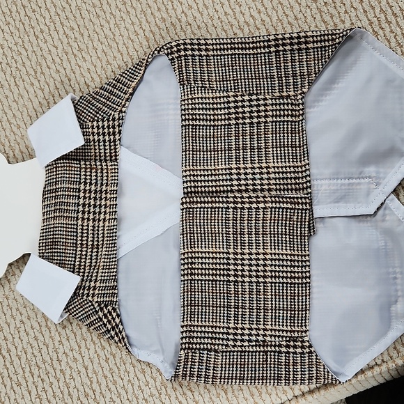 Stylish Dog Costume with Hat - Brown Plaid - Picture 5 of 6